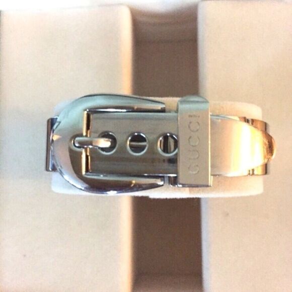 GUCCI 6700L Buckle Watch Black Face Stainless Steel - Picture 5 of 8